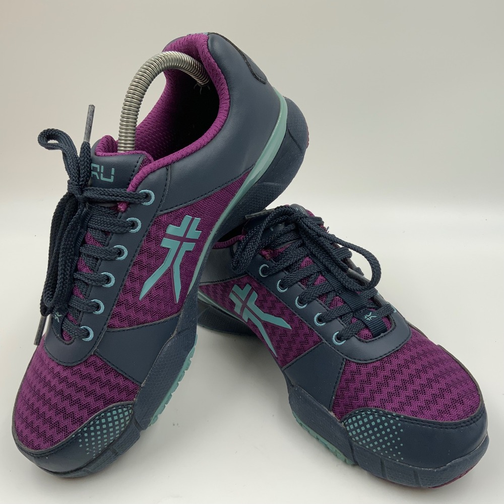 Kuru Quantum Womens 9 Purple Navy Blue Mesh Athletic Walking Shoes 20134490